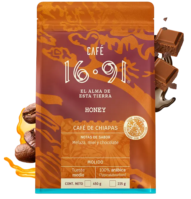 Café 16:91 honey Chiapas notas miel melaza chocolate café de especialidad molido
